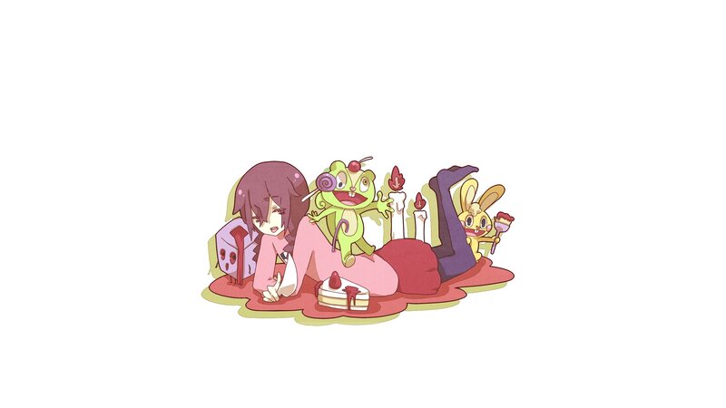 characters with cake and candles