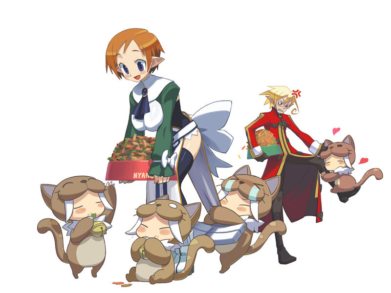 Characters with cat-like creatures