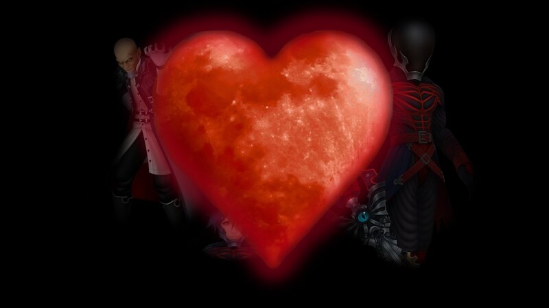 Characters with Heart Moon — Red