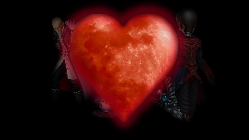 Characters with heart moon