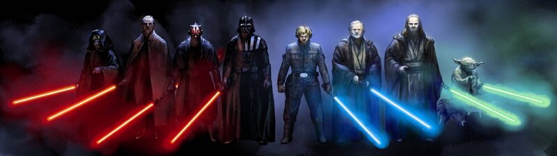 Characters with Lightsabers — Black