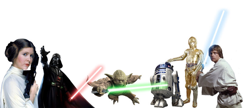 Characters with Lightsabers — White