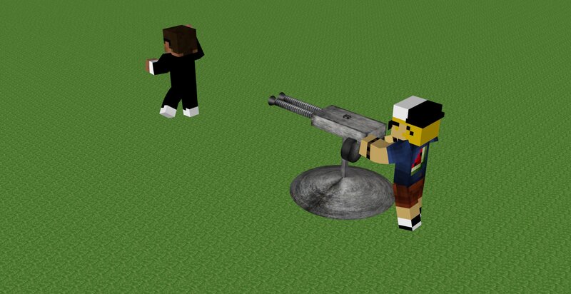 Characters with Machine Gun