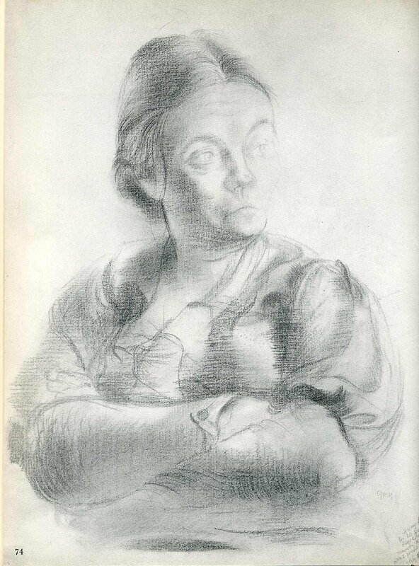 charcoal portrait of woman