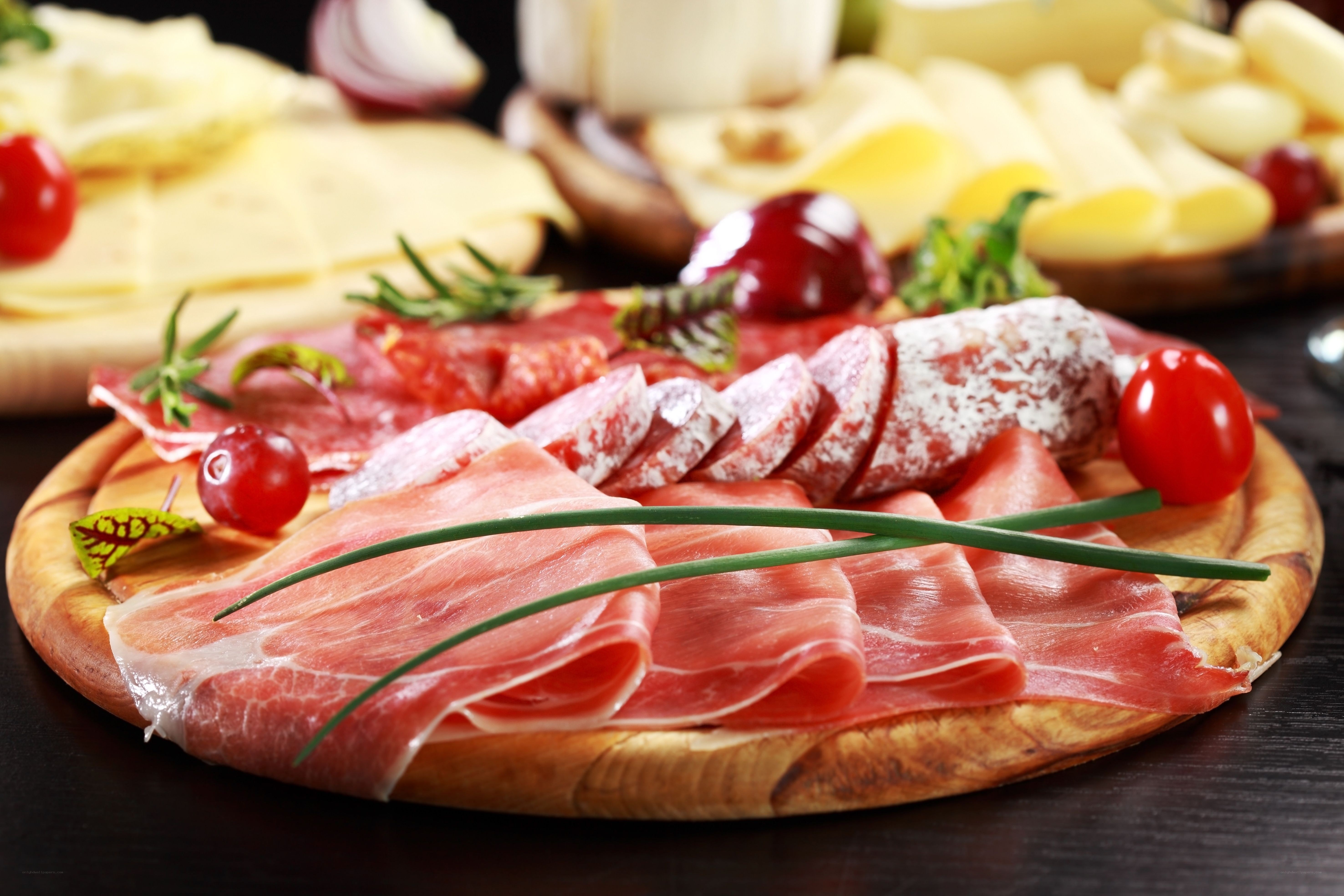 charcuterie board with meats and cheese