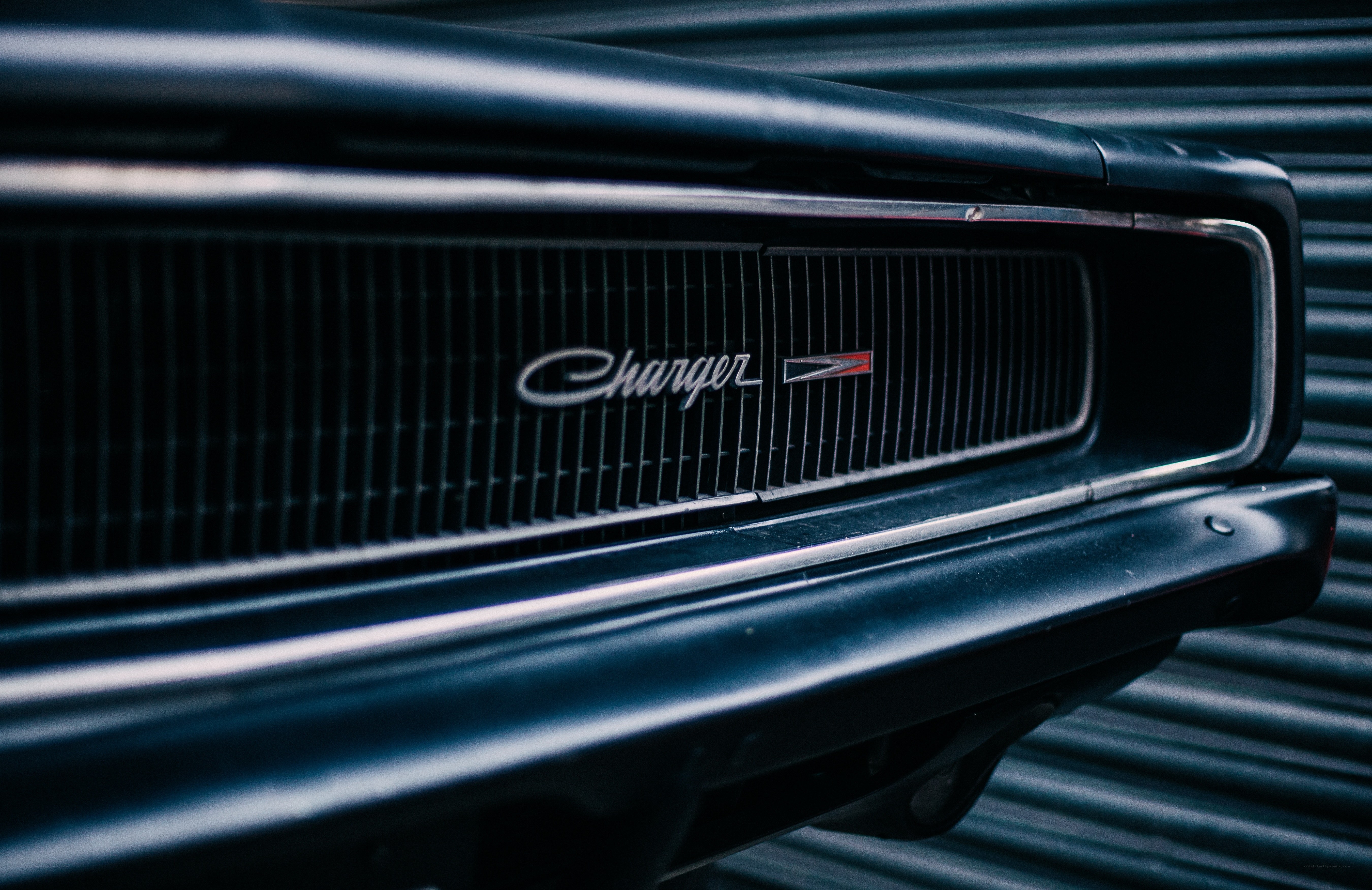 Charger car grille close-up