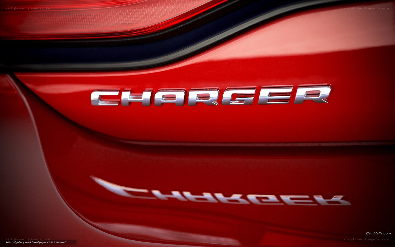 Charger emblem on red car