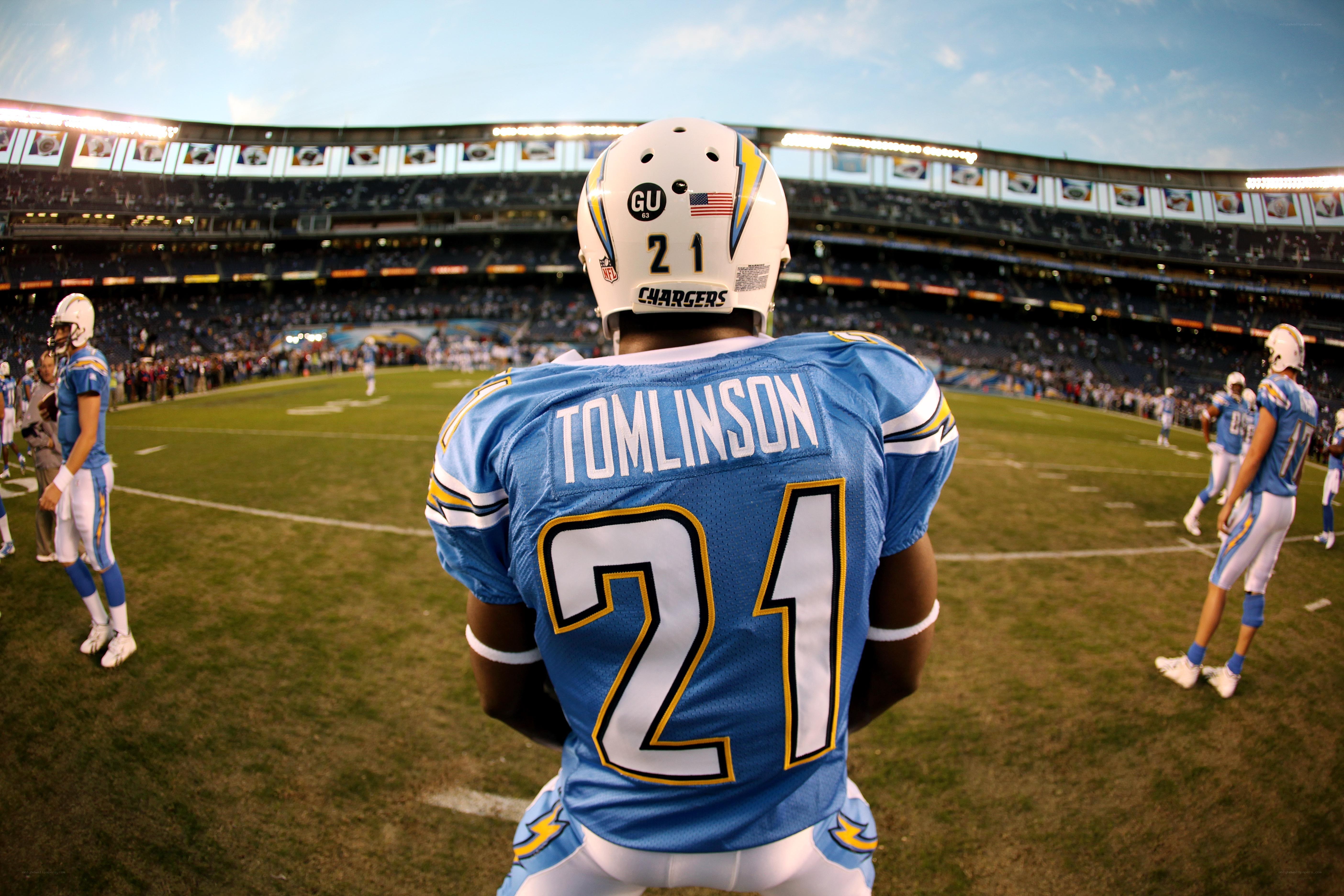 Chargers player on field