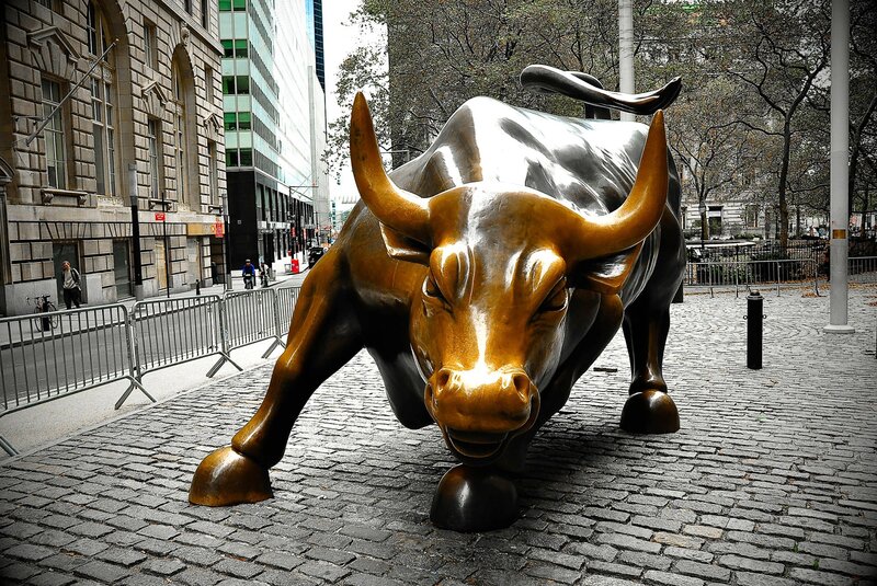 Charging bull statue in New York