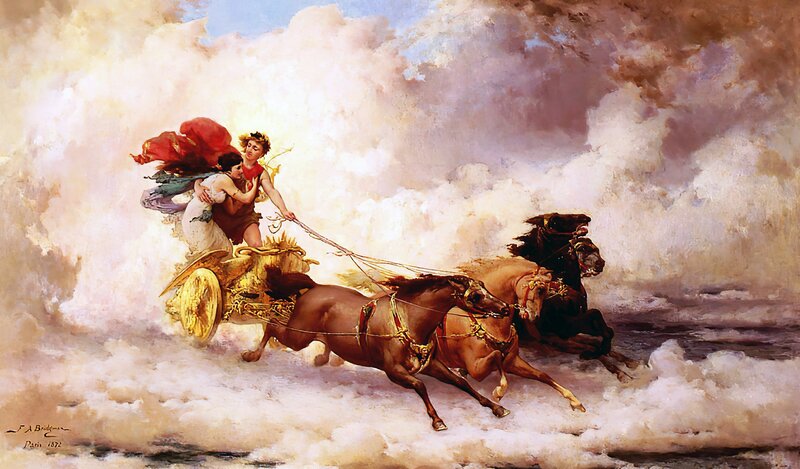 Chariot Pulled by Horses — White