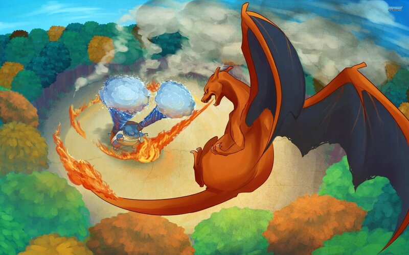 Charizard and Blastoise — Orange