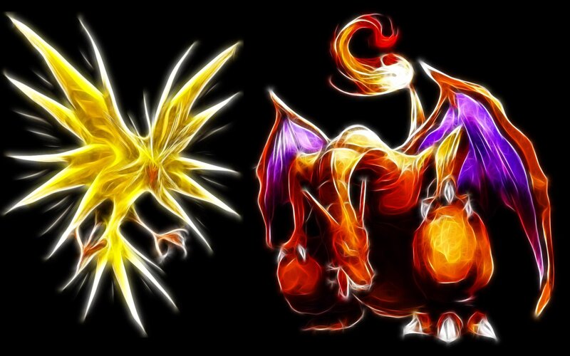 Charizard and Zapdos artwork