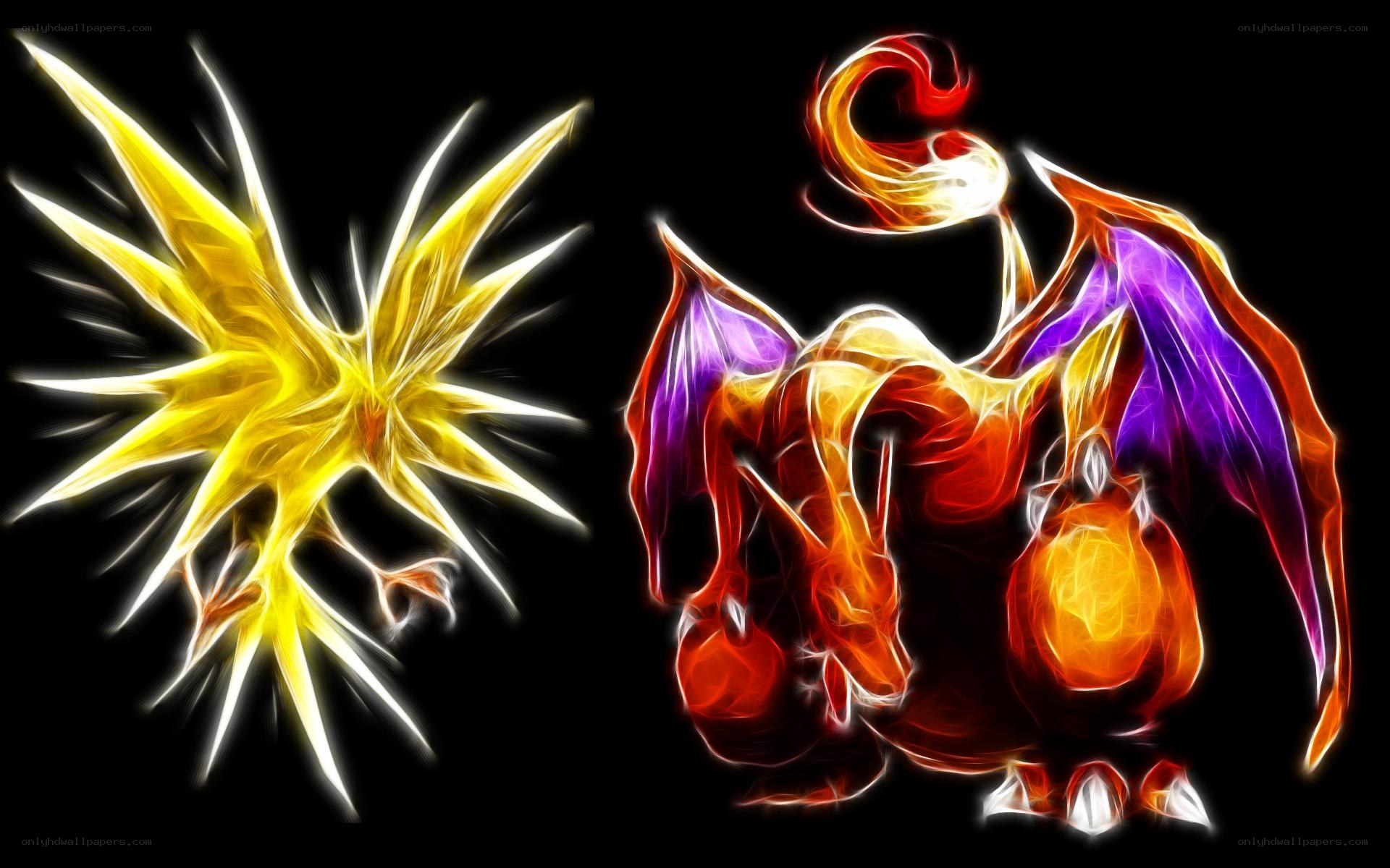 Charizard and Zapdos artwork