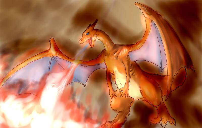 Charizard breathing fire