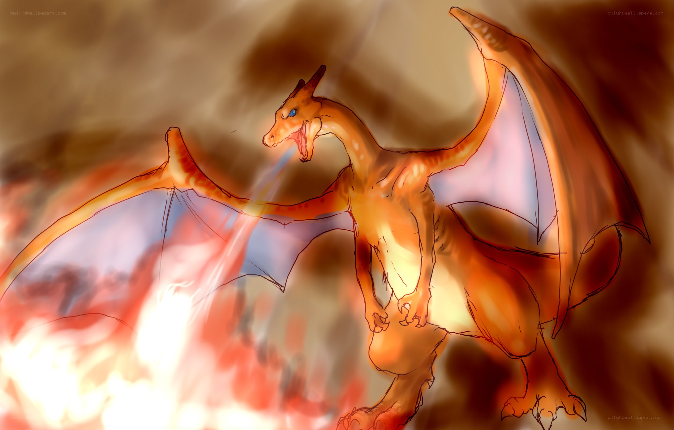 Charizard breathing fire