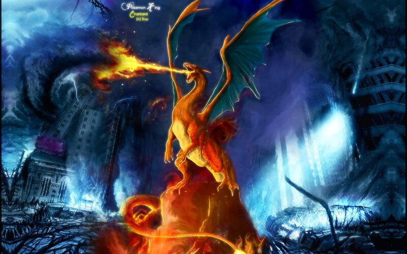 Charizard Breathing Fire — Orange