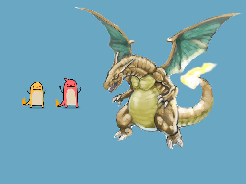 Charizard Dragon — Blue, Playful