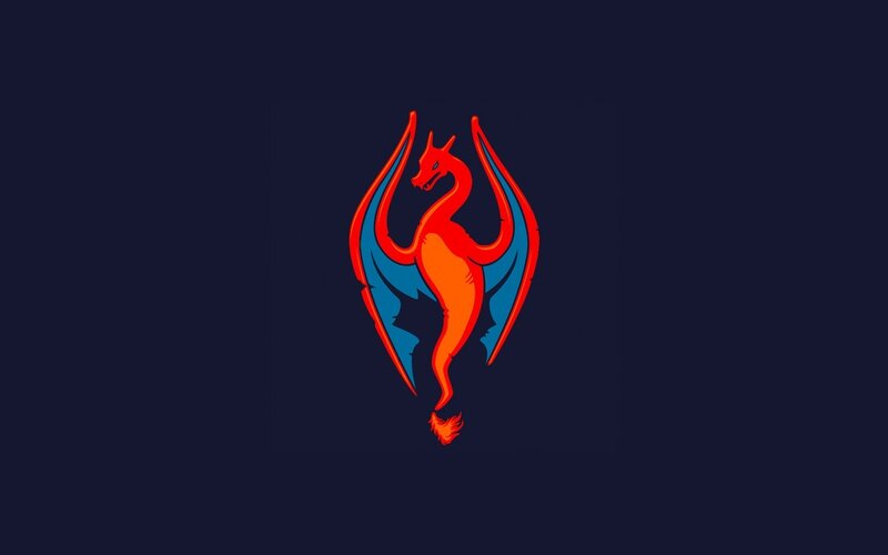 Charizard Dragon — Red, Dramatic, Digital Art