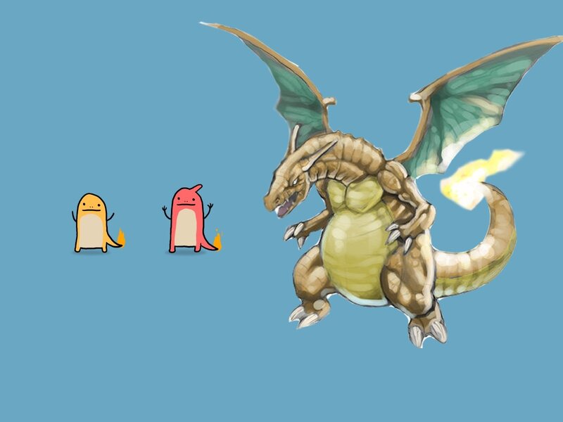 Charizard evolution art