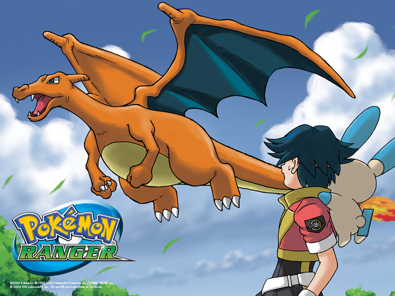 Charizard Flying over Trainer