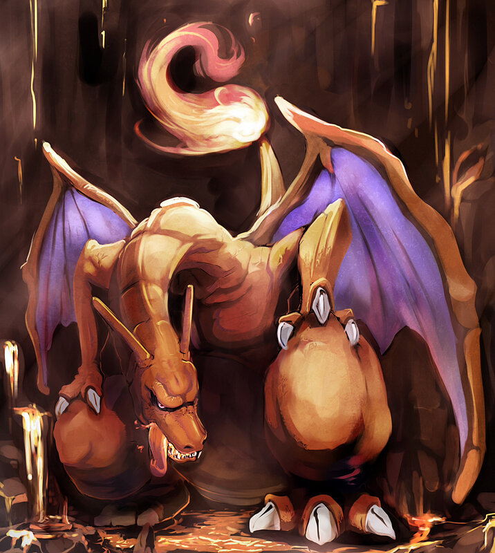 Charizard in a cave