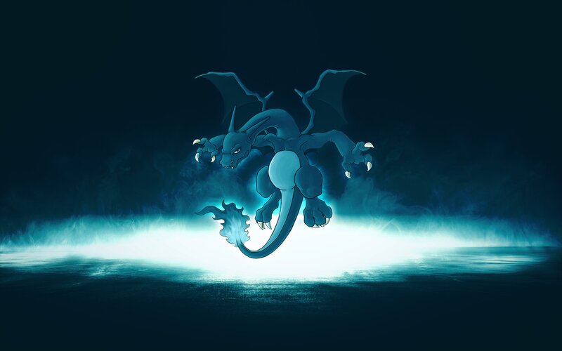 Charizard in a dark environment