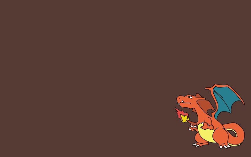 Charizard on brown background
