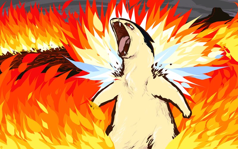 Charizard Roaring in Flames