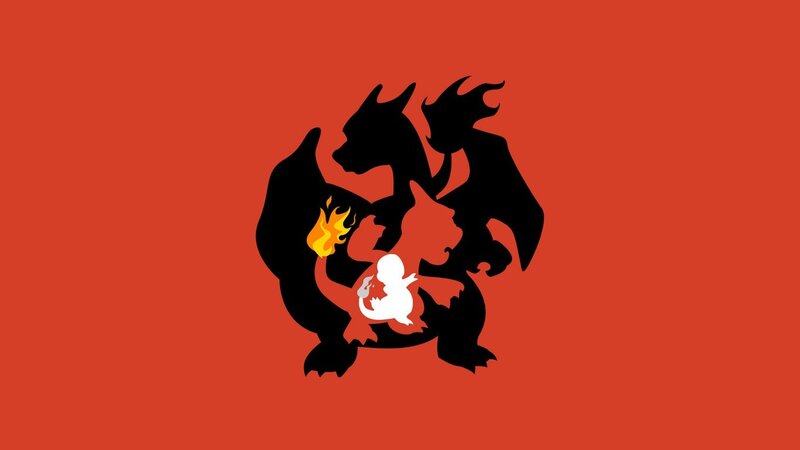 Charizard Silhouette — Red, Dramatic