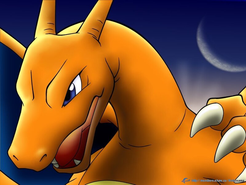 Charizard under the moon