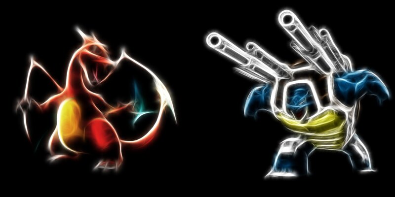 Charizard vs Blastoise artwork
