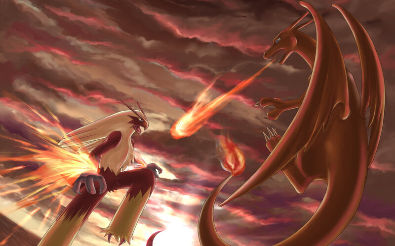 Charizard vs. Blaziken battle