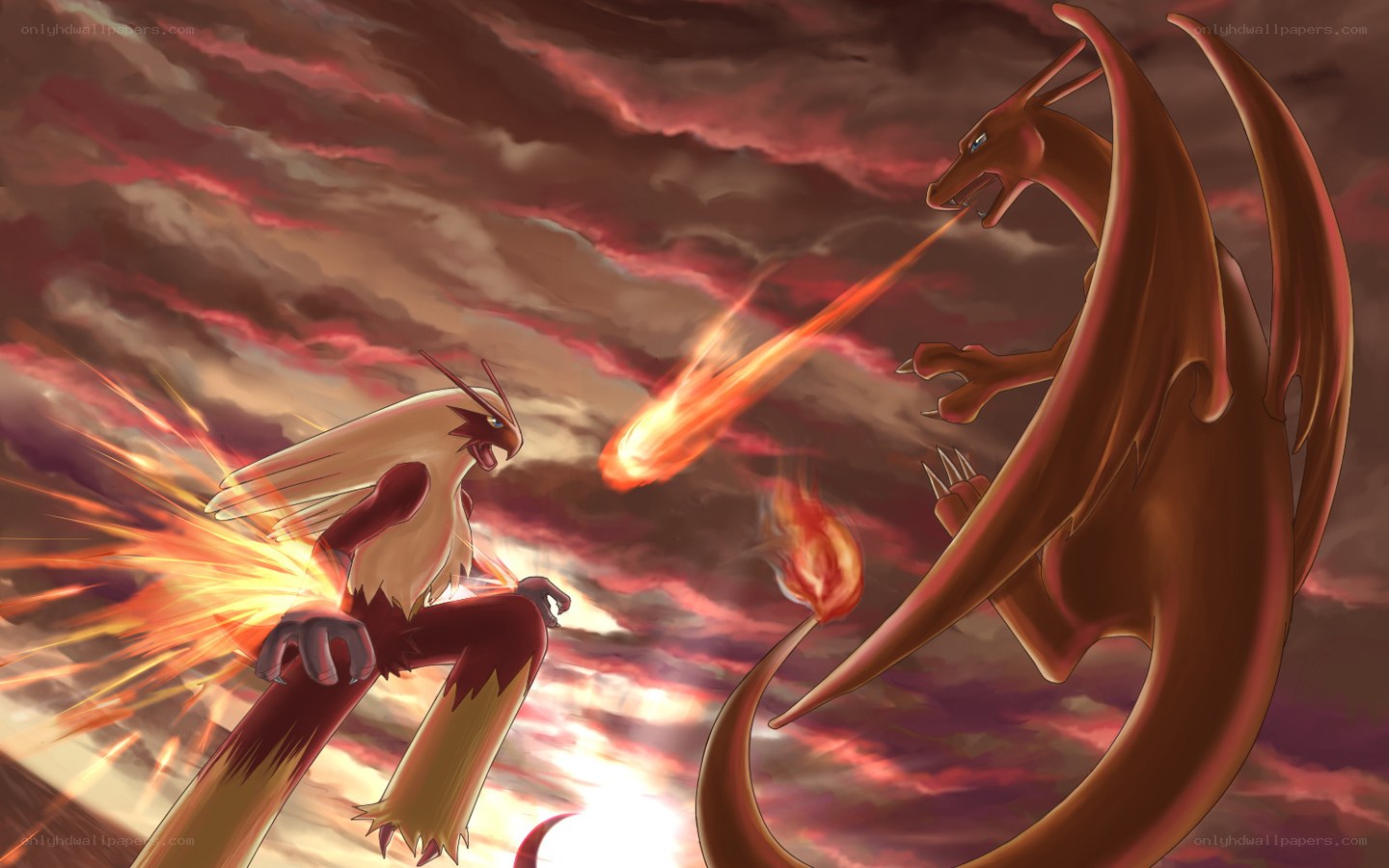 Charizard vs. Blaziken battle