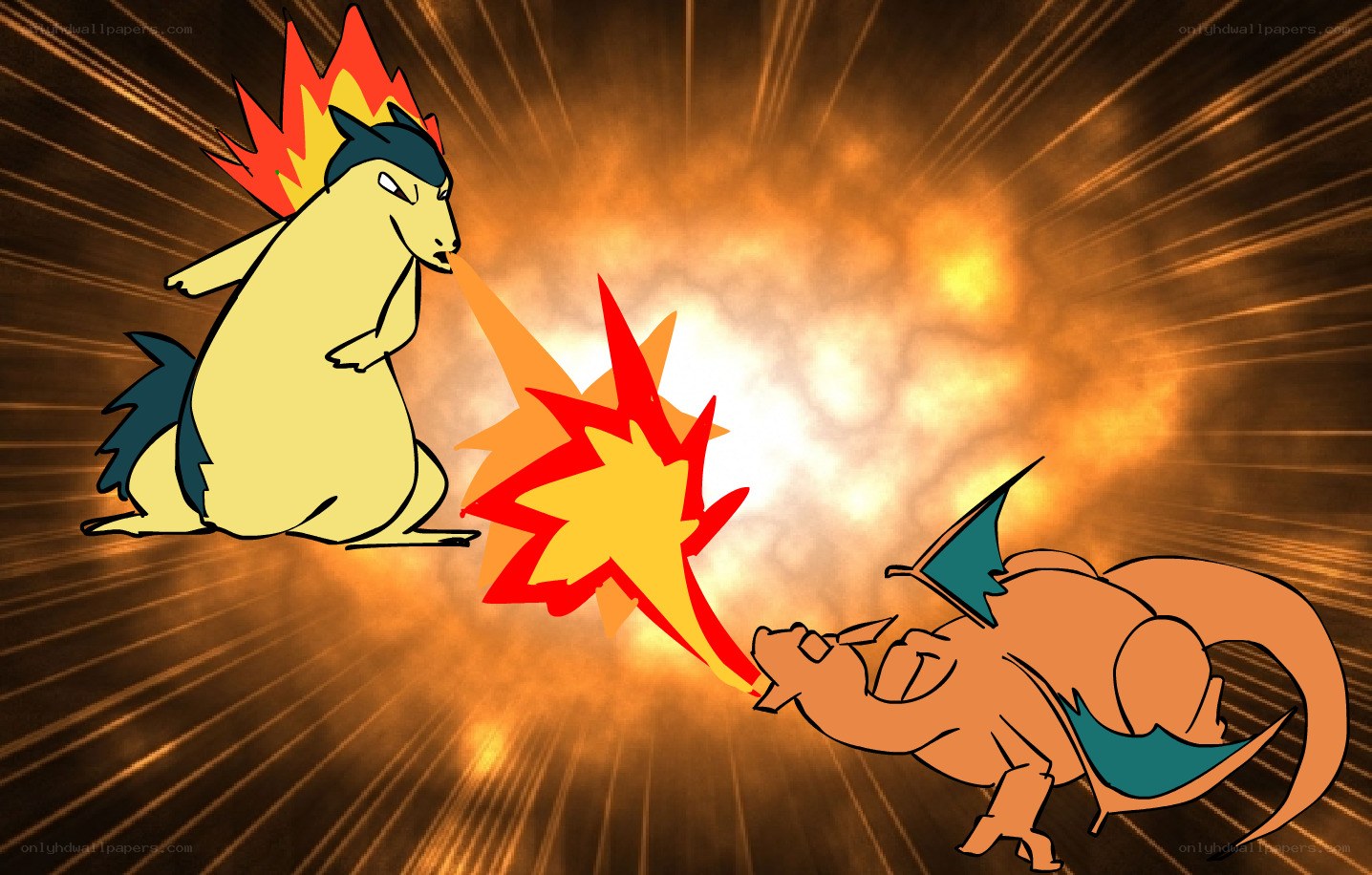 Charizard vs. Cyndaquil battle
