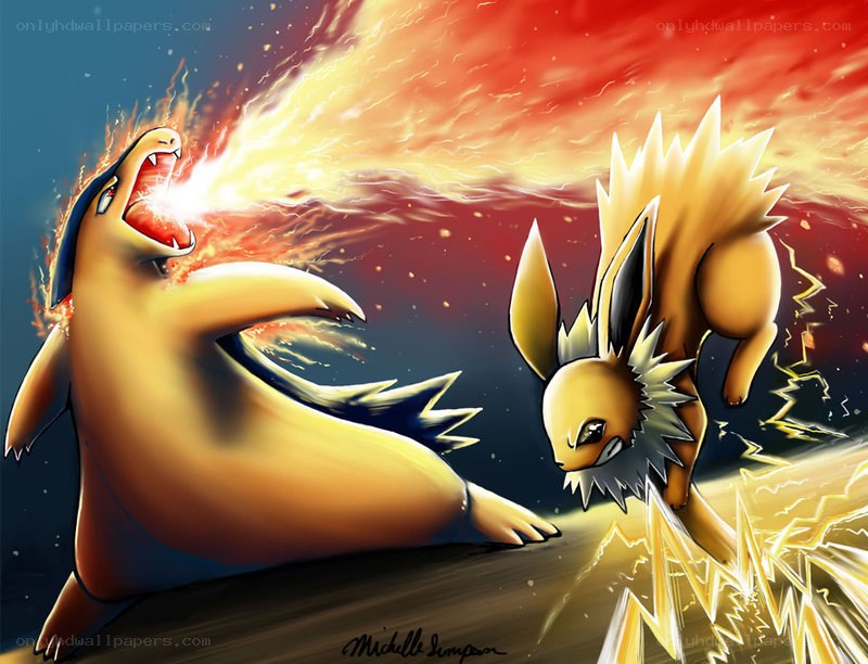 Charizard vs. Flareon battle