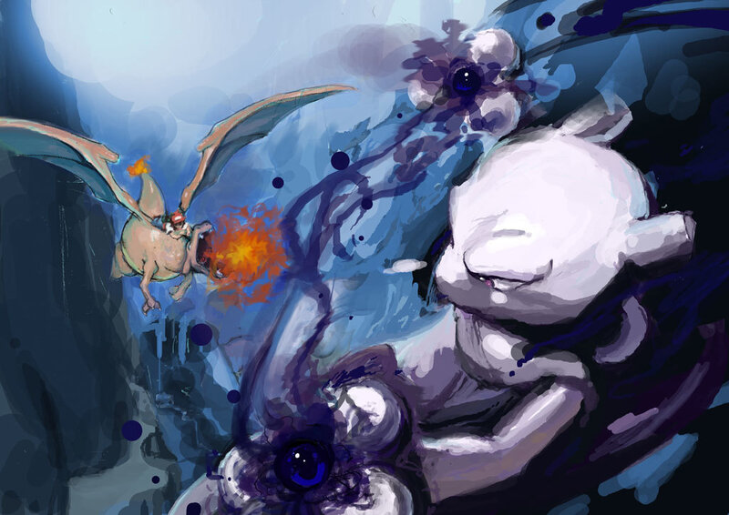 Charizard vs Mewtwo battle