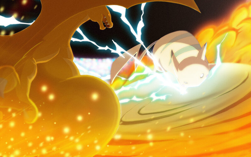 Charizard vs. Pikachu battle