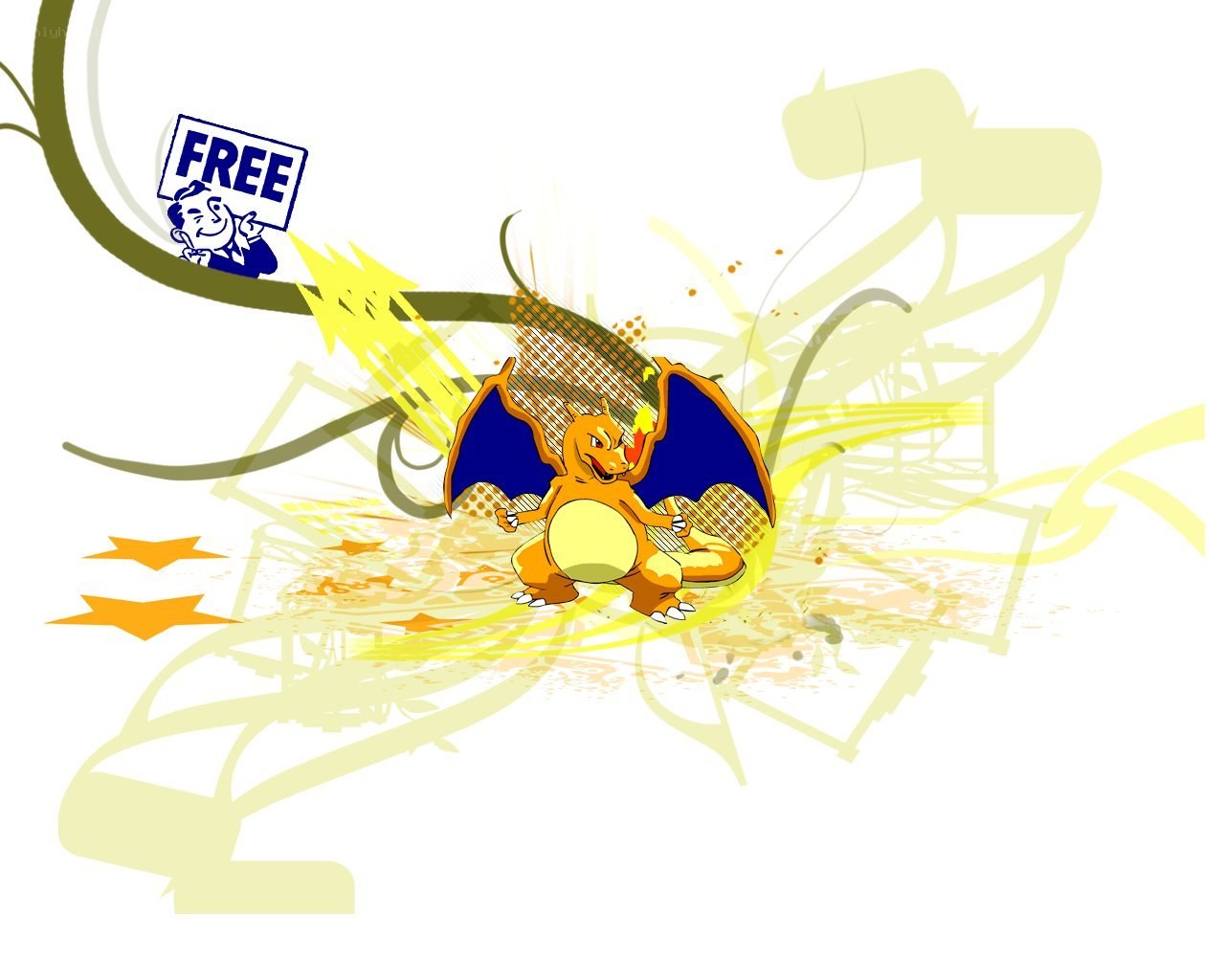 Charizard with free sign