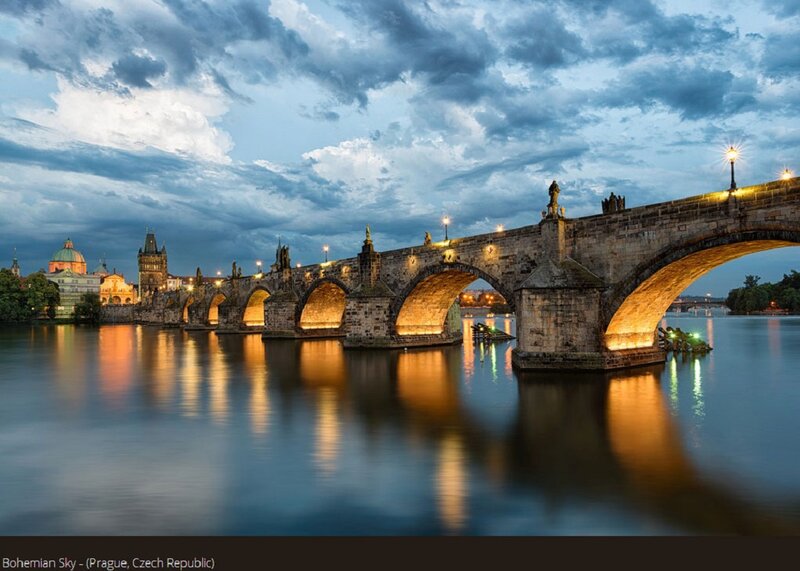 Charles Bridge at Dusk — Blue, Dramatic, Sunset