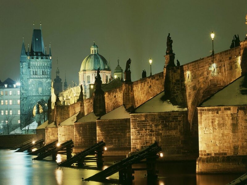 Charles Bridge at Night — Brown