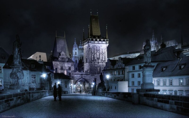 Charles Bridge at night