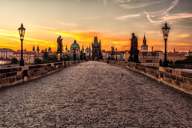 Charles Bridge at sunset
