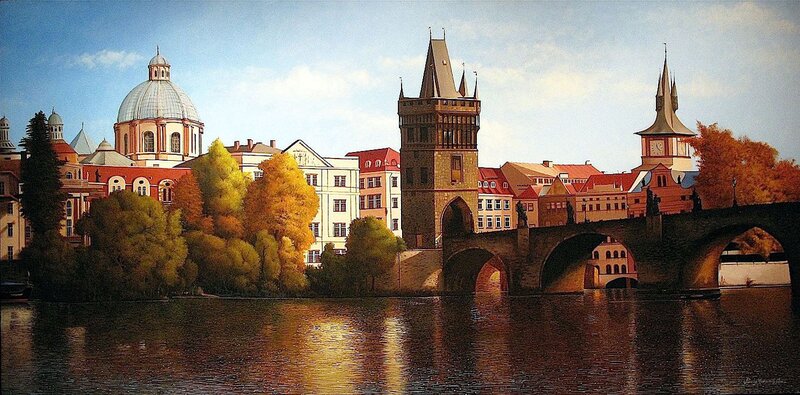 Charles Bridge in Autumn — Blue
