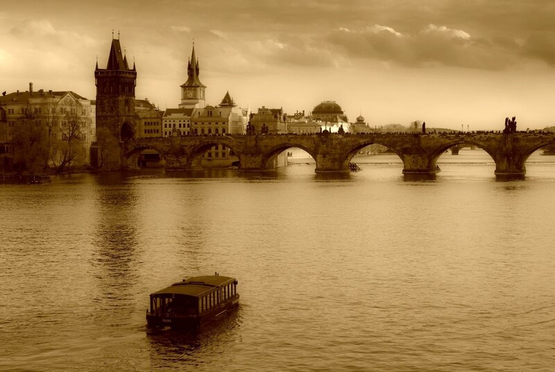 Charles Bridge in Prague — Sepia