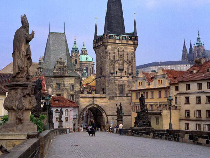 Charles Bridge Statues — Gray