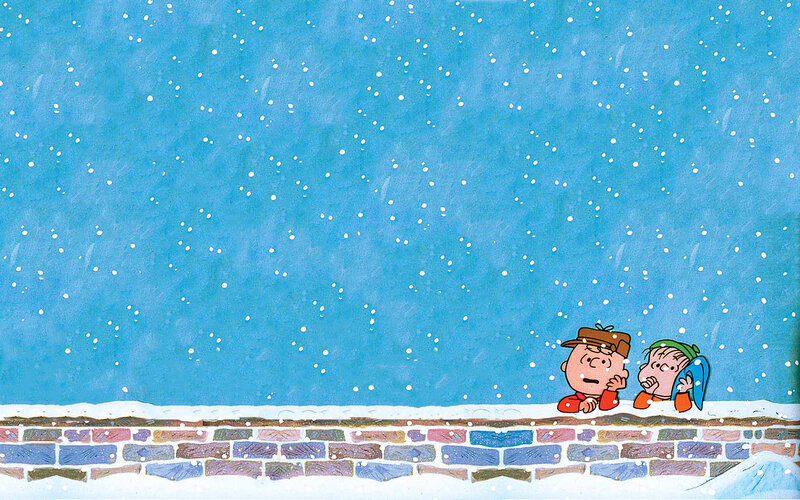 Charlie Brown and Linus in snow