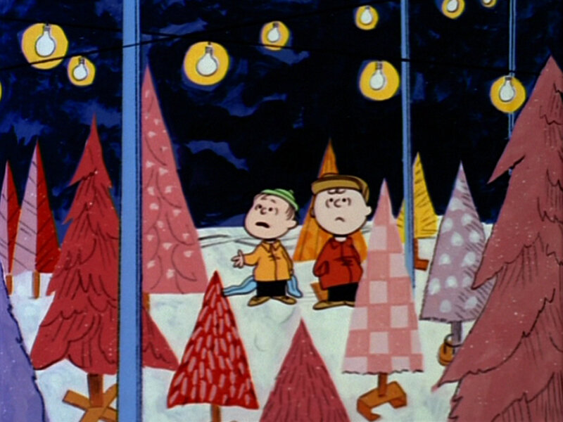 Charlie Brown and Linus in snow