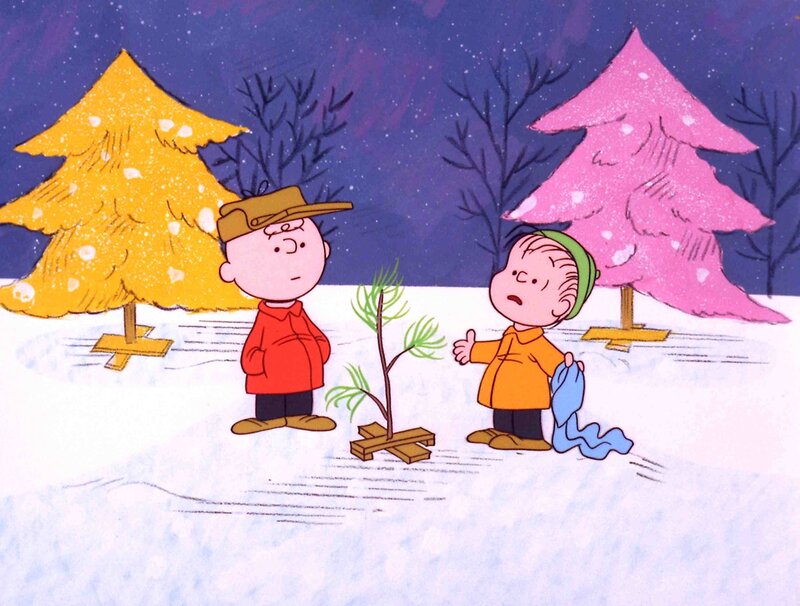 Charlie Brown and Linus in snow
