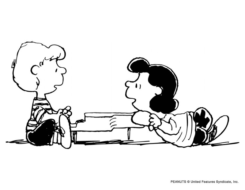 Charlie Brown and Lucy at the piano