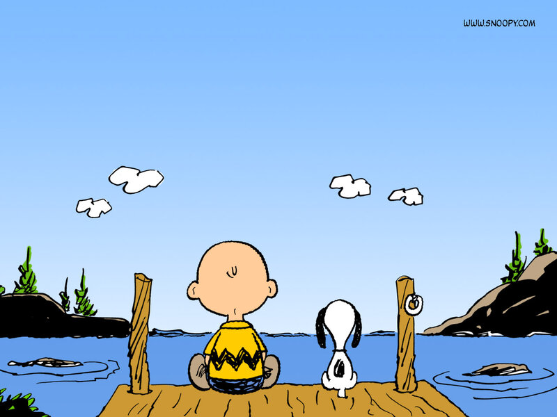 Charlie Brown and Snoopy — Blue, Serene